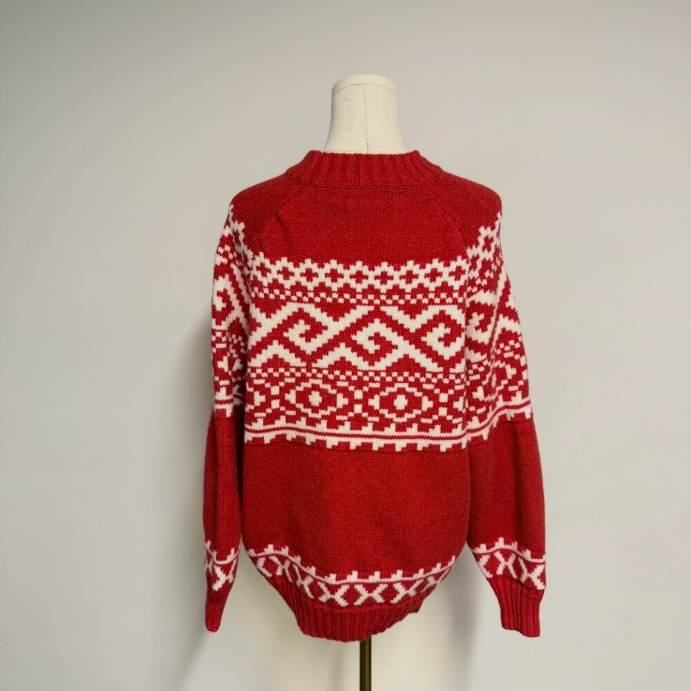 Brunette The Label Red and White Crew Neck Sweater - Picture 3 of 3